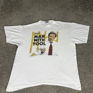 Vintage Home Improvement Shirt Mens XL White Man With A Tool Stanley Desantis